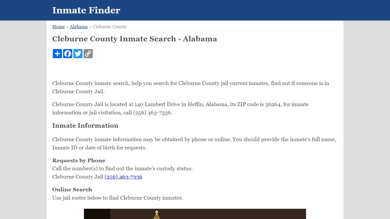 Cleburne County Inmate Search - Alabama - Inmate Finder